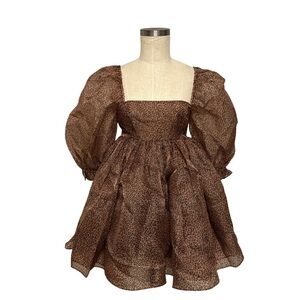 Selkie The Puff Dress in Cheetah - size S